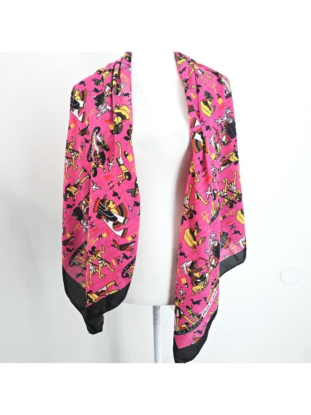 Women's Pink Cleopatra Egyptian Hieroglyphics Ihab Scarf 55x39